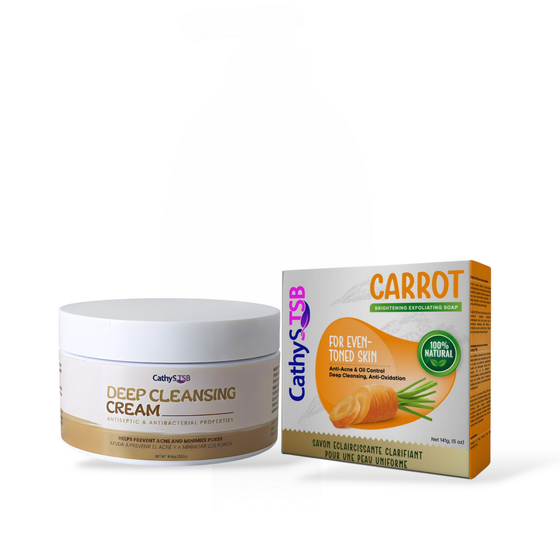 Deep Cleansing 8.8oz  and Carrot soap(Net 141g) Face Wash Anti Acne,   minimize pores  Hydrating