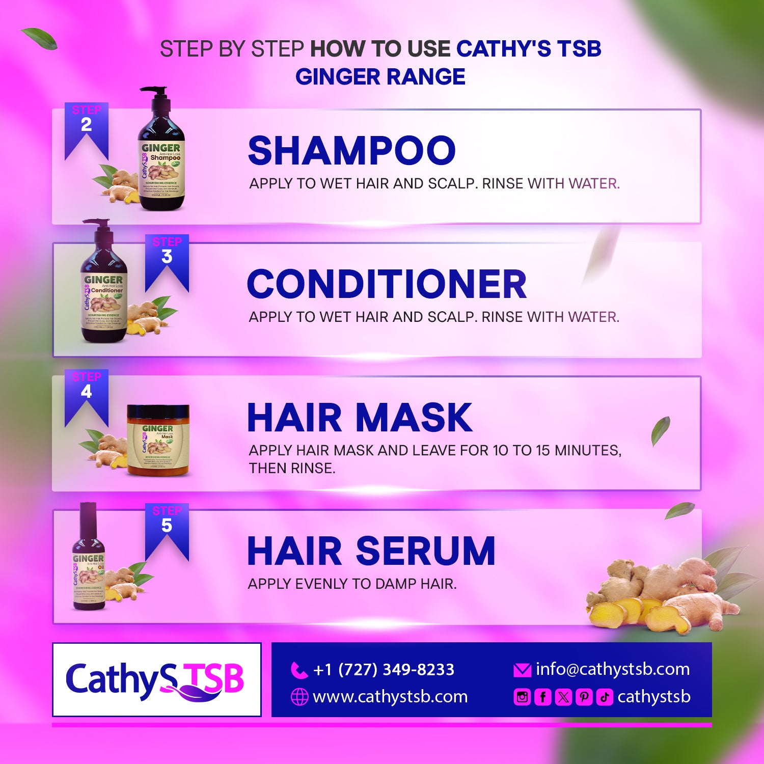 Step by Step Guide on using our Ginger Anti Hair Loss Shampoo