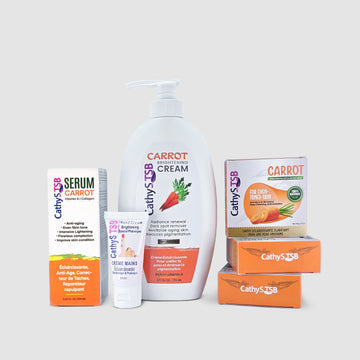 Carrot Brightening Set ( 1 Cream 770ML, 1 Rebel 30ML, 3 Soaps, 1 Serum 100ML)