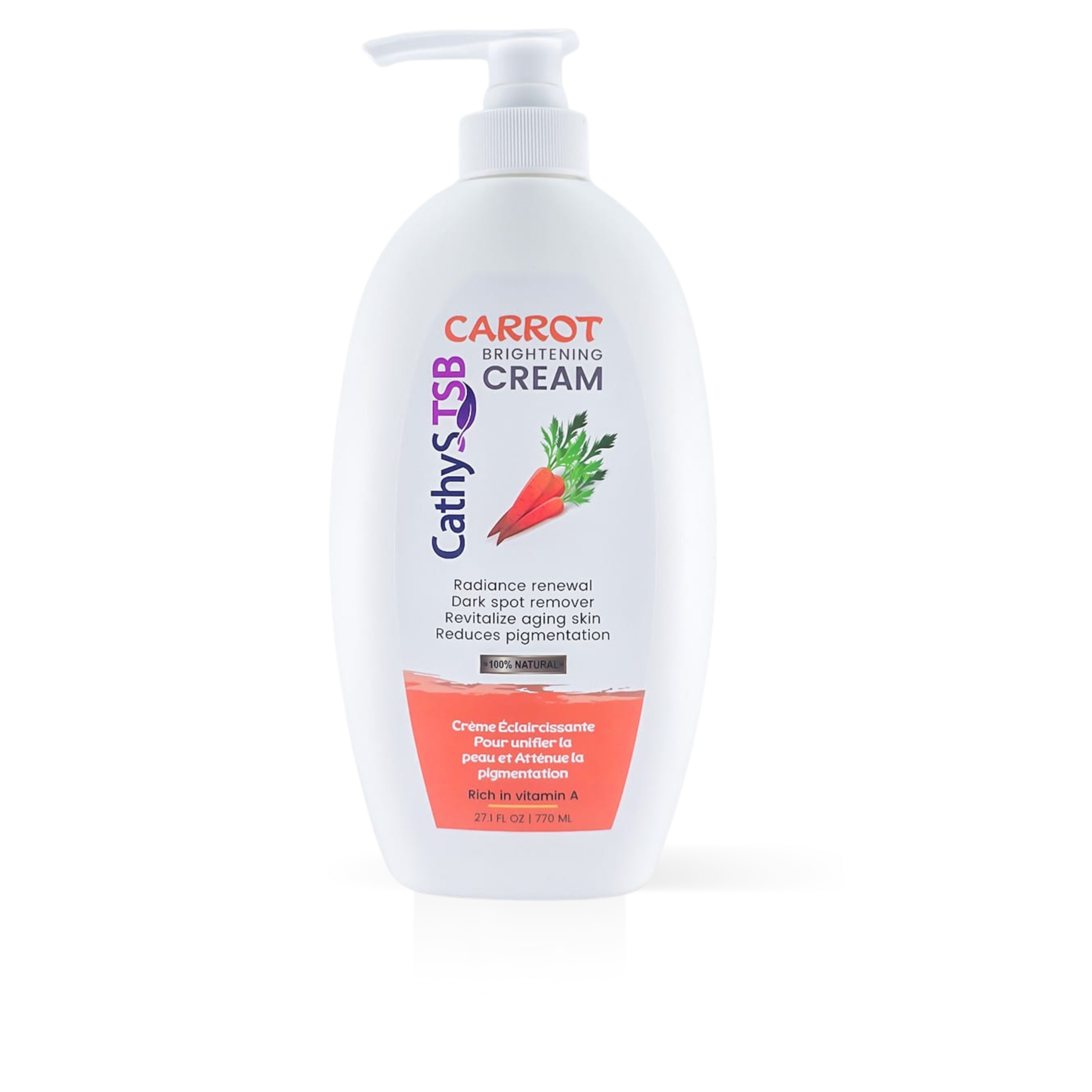 Carrot Brightening Cream, Anti-Aging, Hydrating Skin Unify ( 27.1 Fl Oz 770ml)